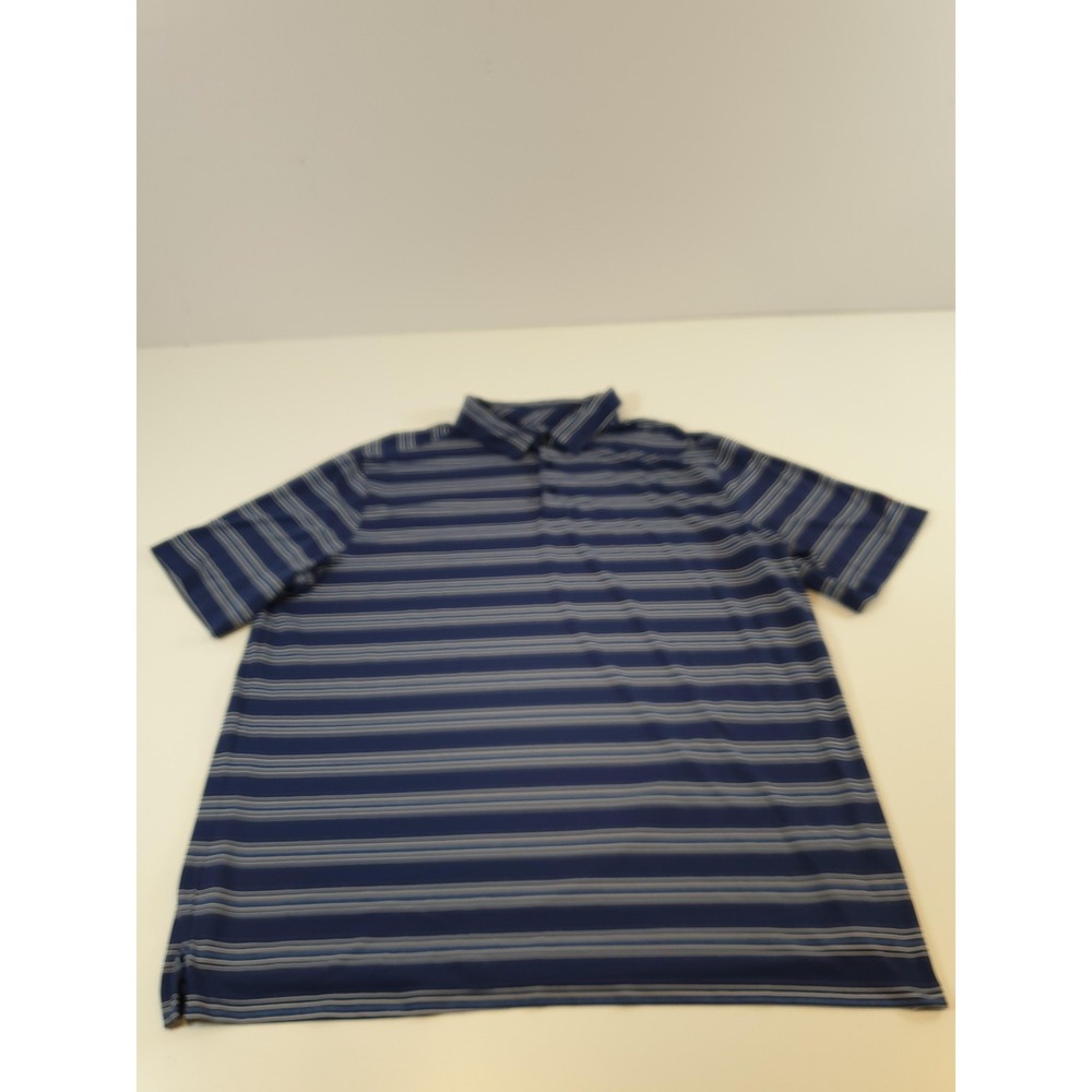 Reebok Golf Polo Shirt Men's 3XLT Blue Striped Short Sleeve Performance 3XL Tall